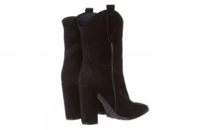 Botki -195 OZ-7337 Black Suede 195016, Czarny, Skóra naturalna | Bayla Clearance
