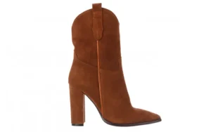 Botki -195 OZ-7337 Chestnut Suede 195018, Brąz, Skóra naturalna | Bayla Discount