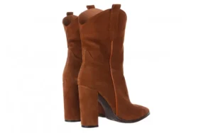 Botki -195 OZ-7337 Chestnut Suede 195018, Brąz, Skóra naturalna | Bayla Discount