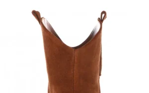 Botki -195 OZ-7337 Chestnut Suede 195018, Brąz, Skóra naturalna | Bayla Discount