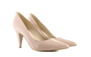 Czółenka -056 2056-430 Beżowy, Skóra naturalna lakierowana | Bayla Fashion