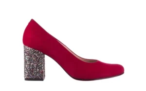 Czółenka -056 7063-1432 Bordo Glitter, Skóra naturalna | Bayla Outlet