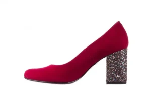 Czółenka -056 7063-1432 Bordo Glitter, Skóra naturalna | Bayla Outlet