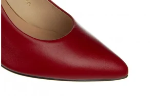 Czółenka -056 1816-89 Czerwony Burgund 056549, Skóra naturalna | Bayla Fashion