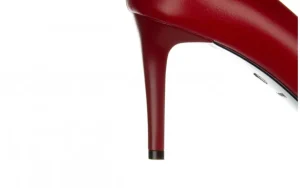 Czółenka -056 1816-89 Czerwony Burgund 056549, Skóra naturalna | Bayla Fashion