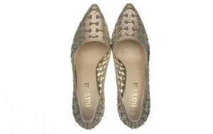 Czółenka -187 154-1201 Gold 187023, Złoty, Skóra ekologiczna | Bayla Online