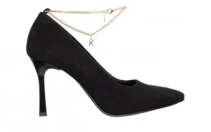 Czółenka -159 4971 003-P Czarny Welur 159189, Skóra naturalna | Bayla Discount