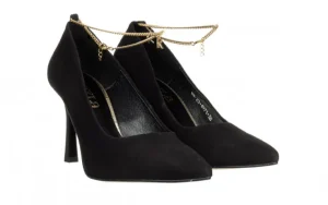 Czółenka -159 4971 003-P Czarny Welur 159189, Skóra naturalna | Bayla Discount
