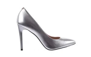 Czółenka -056 1810-1103 Srebrny 056331, Skóra naturalna | Bayla New