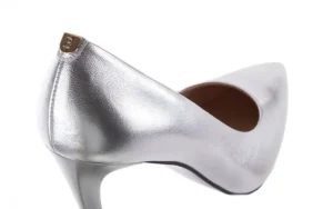 Czółenka -056 1810-1103 Srebrny 056331, Skóra naturalna | Bayla New