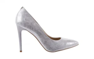 Czółenka -056 1810-1089 Srebrny Metaliczny 056333, Skóra naturalna | Bayla Online