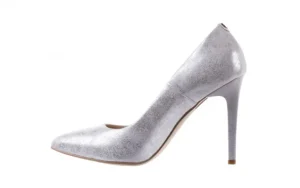Czółenka -056 1810-1089 Srebrny Metaliczny 056333, Skóra naturalna | Bayla Online