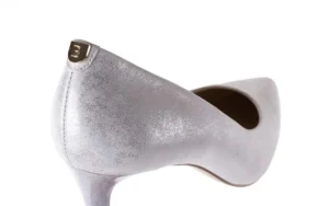 Czółenka -056 1816-1089 Srebrny Metaliczny 20, Skóra naturalna | Bayla Sale