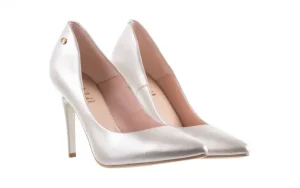 Czółenka -056 1797-1100 Srebrny, Skóra naturalna | Bayla New