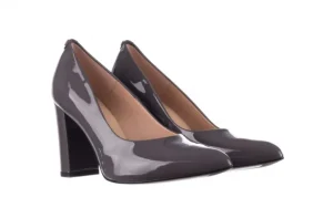 Czółenka -056 9119-745 Szary Lakier, Skóra naturalna lakierowana | Bayla Discount