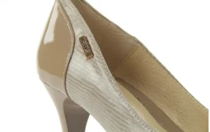 Czółenka -Em JL6446-277 Kawa, Beż/Szary, Skóra naturalna | Bayla Fashion