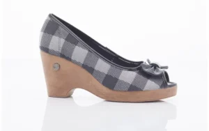 Czółenka 715 716 BLACK PLAID, Czarny/ Biały, Materiał | Dijean Clearance