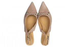 Czółenka D40320 Khaki 514262, Beżowy, Skóra naturalna | Loretta Vitale Discount