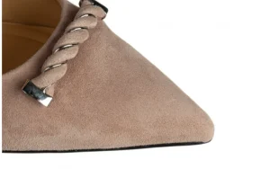 Czółenka D40320 Khaki 514262, Beżowy, Skóra naturalna | Loretta Vitale Discount