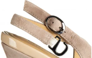 Czółenka D40320 Khaki 514262, Beżowy, Skóra naturalna | Loretta Vitale Discount