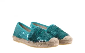 Espadryle -115 101020 Lepisma Aguamar, Zielony/Srebrny, Materiał | Bayla Online