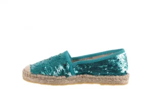 Espadryle -115 101020 Lepisma Aguamar, Zielony/Srebrny, Materiał | Bayla Online