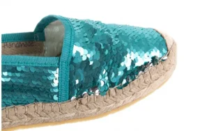 Espadryle -115 101020 Lepisma Aguamar, Zielony/Srebrny, Materiał | Bayla Online