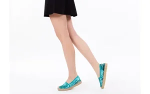 Espadryle -115 101020 Lepisma Aguamar, Zielony/Srebrny, Materiał | Bayla Online