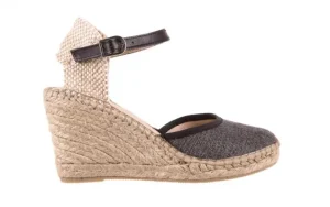 Espadryle -115 402009 Lory Negro, Czarny/Srebrny, Materiał | Bayla Sale