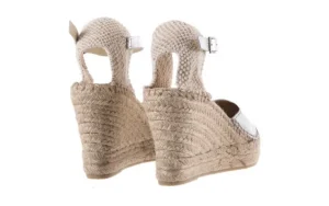 Espadryle -115 D402500 Laminado Plata, Srebrny, Skóra naturalna, | Bayla Sale