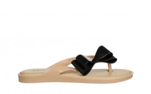 Japonki Flip Flop Cute Ad Beige Black 010457, Beżowy, Guma | Melissa Fashion