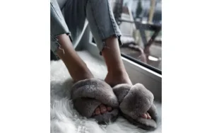 Kapcie Mayberry Charcoal 21 119128, Szary, Futro naturalne | EMU Sale