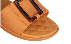 Klapki Alice Soft Flat Slide Dark Beige 198004, Beż, Tworzywo | Azaleia Hot