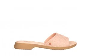 Klapki Simone Comfy Flat Rast Nude Beige 198018, Róż/Beż, Tworzywo | Azaleia Fashion