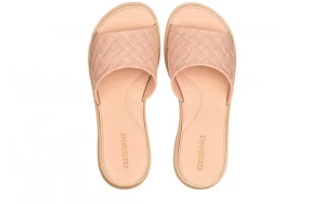 Klapki Simone Comfy Flat Rast Nude Beige 198018, Róż/Beż, Tworzywo | Azaleia Fashion