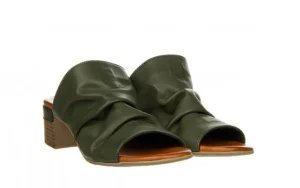 Klapki -161 066 1706 281 Dark Olive 161462, Zielony, Skóra naturalna | Bayla Online