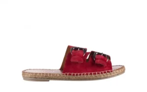 Klapki -161 059 510 Czerwony, Skóra naturalna | Bayla Online
