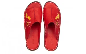 Klapki -161 016 925 Red 161271, Czerwony, Skóra naturalna | Bayla Clearance