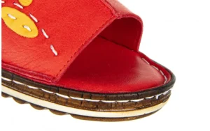 Klapki -161 016 925 Red 161271, Czerwony, Skóra naturalna | Bayla Clearance