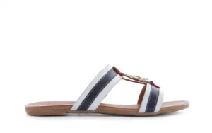 Klapki -112 243-460 BY Byz Laci Krmz - White Navy Red 16, Biały/Niebieski/Czerwony, Skóra naturalna | Bayla Hot