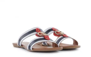 Klapki -112 243-460 BY Byz Laci Krmz - White Navy Red 16, Biały/Niebieski/Czerwony, Skóra naturalna | Bayla Hot