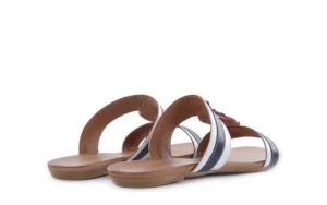 Klapki -112 243-460 BY Byz Laci Krmz - White Navy Red 16, Biały/Niebieski/Czerwony, Skóra naturalna | Bayla Hot