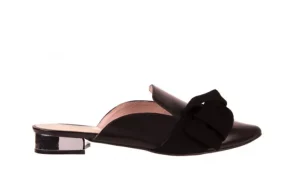 Klapki -097 01 Czarne Klapki, skóra naturalna | Bayla Sale