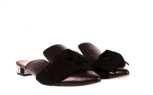 Klapki -097 01 Czarne Klapki, skóra naturalna | Bayla Sale