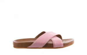 Klapki -163 17-183 Rose, Róż, Skóra naturalna | Bayla Fashion