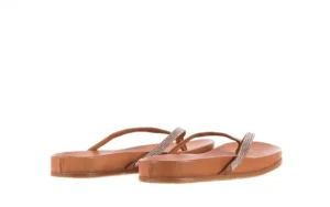 Klapki -163 17-189 Tan, Brąz, Skóra naturalna | Bayla Best