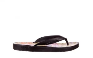 Klapki BROMELIA 017 BLACK FLOWER, Czarny, Guma | Azaleia Best