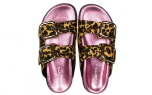 Klapki Mifflin Leopard 602215, Wielokolorowy, Skóra naturalna | Gioseppo Sale