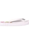 Klapki KISS 026 WHITE, Biały/ Srebro, Guma | Azaleia Hot