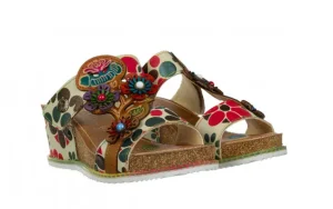 Klapki Bonito 224 Beige 202027, Wielokolorowy, Skóra naturalna | Laura Vita New